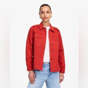 NWT Madewell Red Easy Utility Shirt-Jacket, XXS (runs large)
